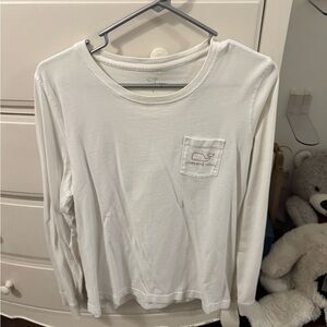 Vineyard Vines Cream Long Sleeve with Whale Logo